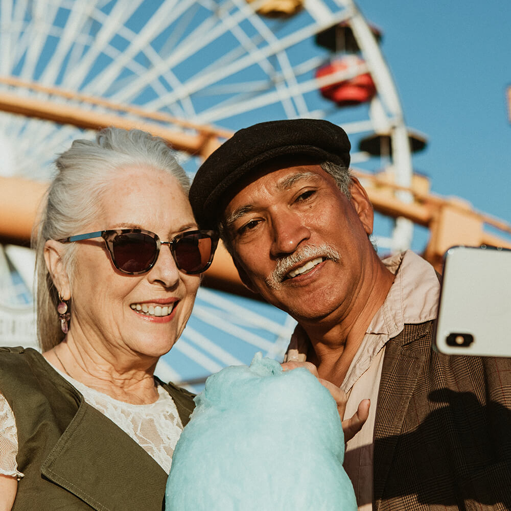 Couple taking a picture together